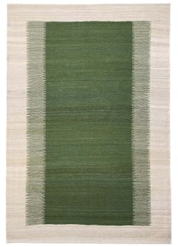 Full view of New Modern Design rug from Iran / Persia, 251 × 173 cm in Green tones