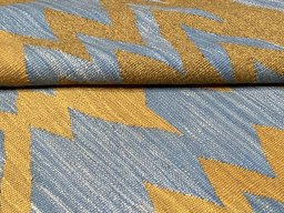 Close-up detail of New Modern Design rug from Iran / Persia showing Wool weave
