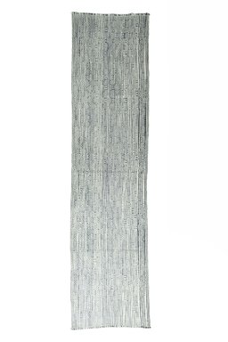 Full view of New Modern Design rug from Iran / Persia, 366 × 91 cm in Gray tones