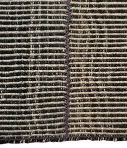 Close-up detail of New Modern Design rug from Iran / Persia showing Wool weave