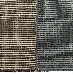 Backside of handmade New Modern Design rug showing knot structure and weave density