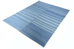 Corner detail of New Modern Design rug showing border pattern and Wool pile