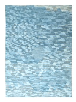 Full view of New Modern Design rug from Iran / Persia, 301 × 216 cm in Blue tones