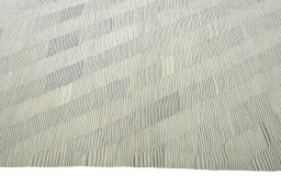 Close-up detail of New Modern Design rug from Iran / Persia showing Wool weave