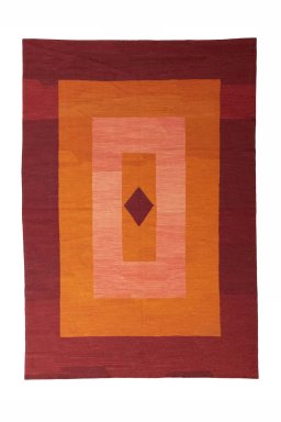 Full view of New Modern Design rug from Iran / Persia, 291 × 202 cm in Red tones