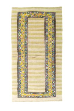 Full view of New Modern Design rug from Iran / Persia, 214 × 115 cm in Multi Color tones