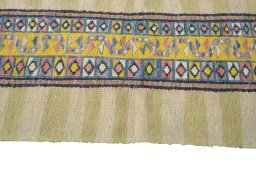 Close-up detail of New Modern Design rug from Iran / Persia showing Wool weave