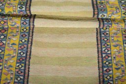 Full view of New Modern Design rug from Iran / Persia, 214 × 115 cm in Multi Color tones