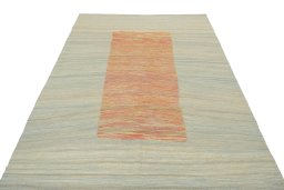 Close-up detail of New Modern Design rug from Iran / Persia showing Wool weave