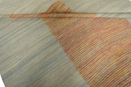 Full view of New Modern Design rug from Iran / Persia, 242 × 161 cm in Green tones