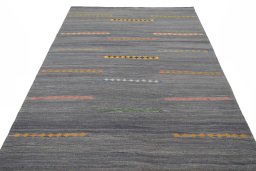 Close-up detail of New Modern Design rug from Iran / Persia showing Wool weave