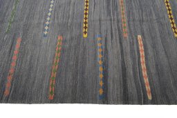 Close-up detail of New Modern Design rug from Iran / Persia showing Wool weave