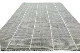Close-up detail of New Modern Design rug from Iran / Persia showing Wool weave