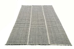 Close-up detail of New Modern Design rug from Iran / Persia showing Wool weave