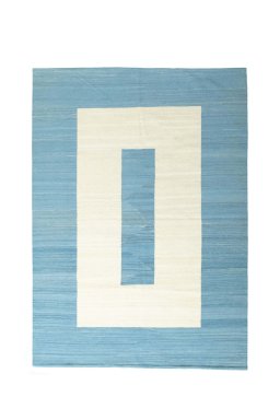 Full view of New Modern Design rug from Iran / Persia, 245 × 177 cm in Blue tones