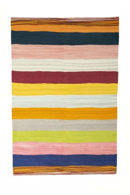 Full view of New Modern Design rug from Iran / Persia, 262 × 176 cm in Multi Color tones
