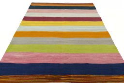 Close-up detail of New Modern Design rug from Iran / Persia showing Wool weave