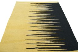 Close-up detail of New Modern Design rug from Iran / Persia showing Wool weave