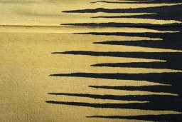 Full view of New Modern Design rug from Iran / Persia, 198 × 150 cm in Yellow tones