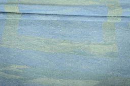 Full view of New Modern Design rug from Iran / Persia, 239 × 175 cm in Blue tones