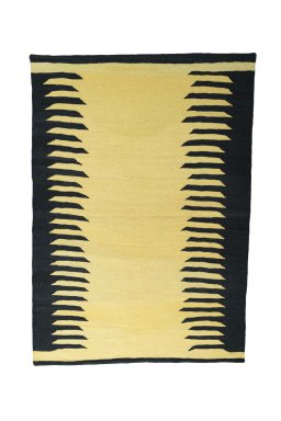 Full view of New Modern Design rug from Iran / Persia, 234 × 165 cm in Yellow tones