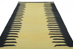 Close-up detail of New Modern Design rug from Iran / Persia showing Wool weave