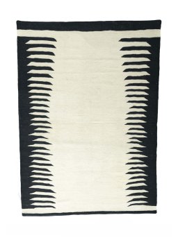 Full view of New Modern Design rug from Iran / Persia, 232 × 166 cm in Beige tones