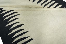 Full view of New Modern Design rug from Iran / Persia, 232 × 166 cm in Beige tones