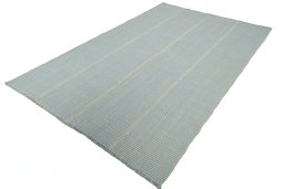 Corner detail of New Modern Design rug showing border pattern and Wool pile