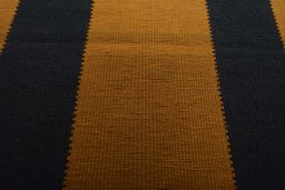 Backside of handmade New Modern Design rug showing knot structure and weave density