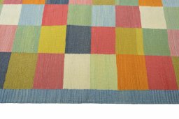 Close-up detail of New Modern Design rug from Iran / Persia showing Wool weave