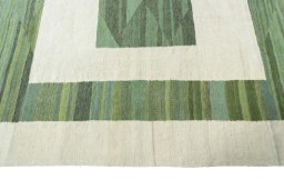 Close-up detail of New Modern Design rug from Iran / Persia showing Wool weave