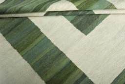 Full view of New Modern Design rug from Iran / Persia, 242 × 163 cm in Beige tones