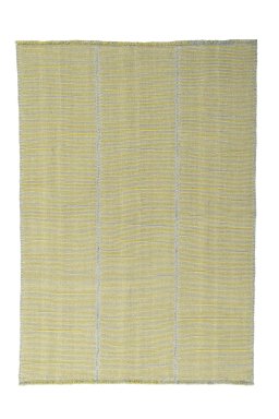Full view of New Modern Design rug from Iran / Persia, 211 × 151 cm in Yellow tones