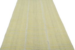 Close-up detail of New Modern Design rug from Iran / Persia showing Wool weave