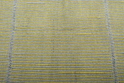 Backside of handmade New Modern Design rug showing knot structure and weave density