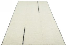Close-up detail of New Modern Design rug from Iran / Persia showing Wool weave