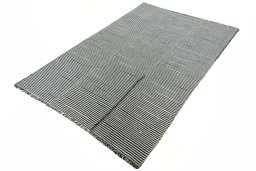 Corner detail of New Modern Design rug showing border pattern and Wool pile