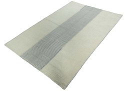 Corner detail of New Modern Design rug showing border pattern and Wool pile