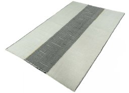 Corner detail of New Modern Design rug showing border pattern and Wool pile