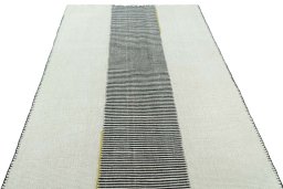 Close-up detail of New Modern Design rug from Iran / Persia showing Wool weave