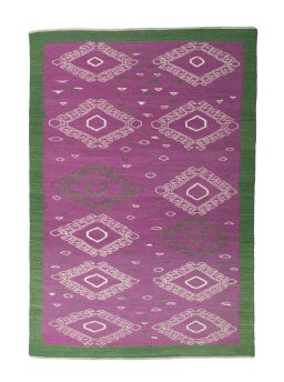 Full view of New Modern Design rug from Iran / Persia, 254 × 175 cm in Red tones