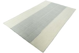 Corner detail of New Modern Design rug showing border pattern and Wool pile