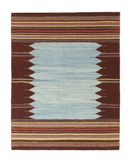 Full view of New Modern Design rug from Iran / Persia, 191 × 150 cm in Blue tones