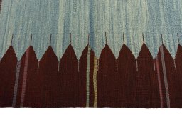 Close-up detail of New Modern Design rug from Iran / Persia showing Wool weave