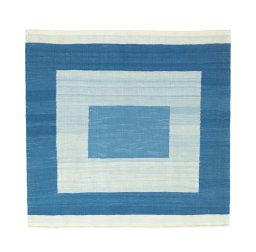Full view of New Modern Design rug from Iran / Persia, 116 × 116 cm in Blue tones