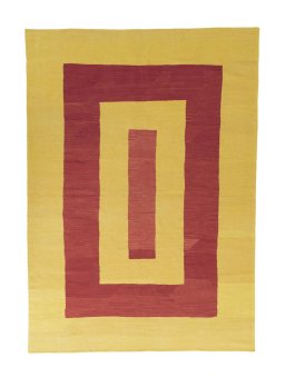 Full view of New Modern Design rug from Iran / Persia, 290 × 207 cm in Yellow tones