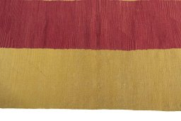 Close-up detail of New Modern Design rug from Iran / Persia showing Wool weave