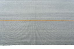 Close-up detail of New Modern Design rug from Iran / Persia showing Wool weave
