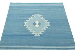 Close-up detail of New Modern Design rug from Iran / Persia showing Wool weave